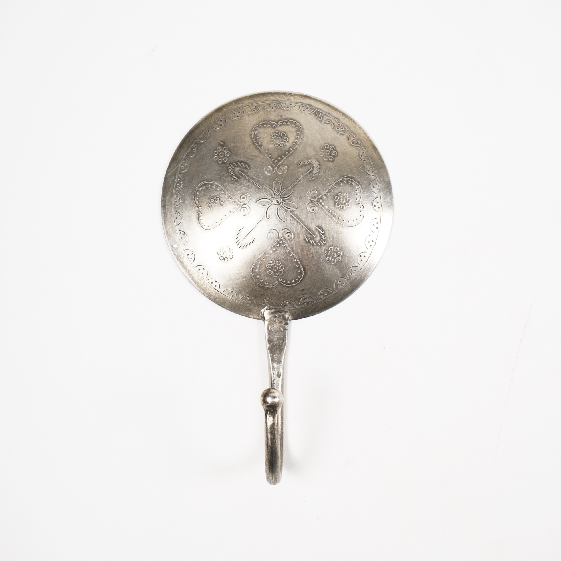 Wandhaken rund 'Modell D', silber, Ø 10 cm, H 17 cm von fischer's lagerhaus