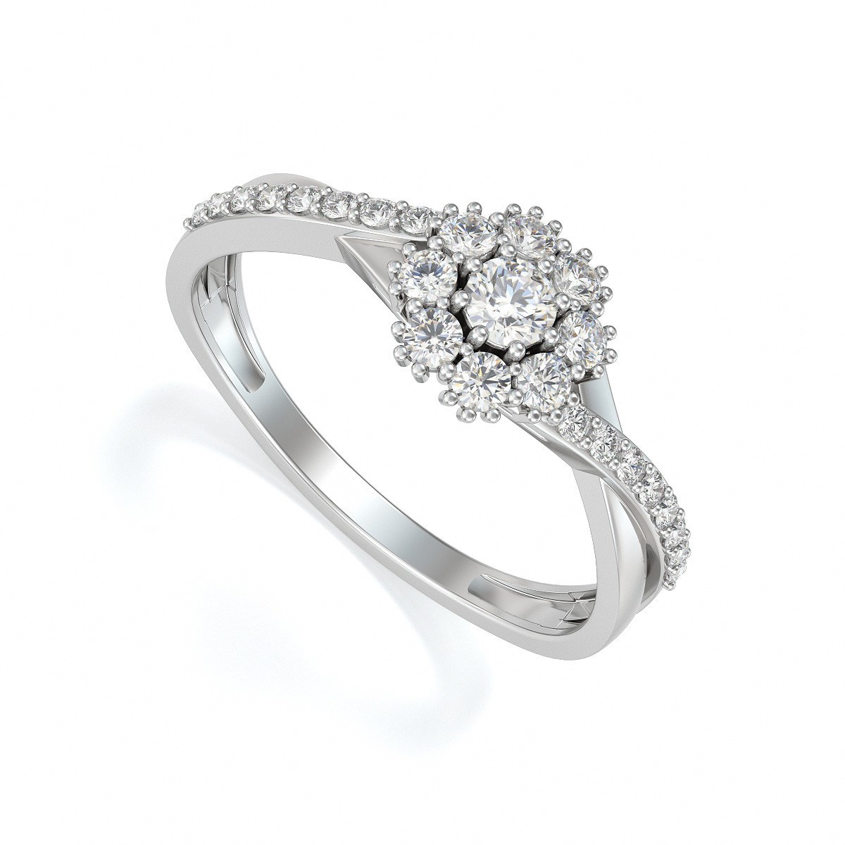Bague ADEN Or 750 Blanc Diamants 2.02grs