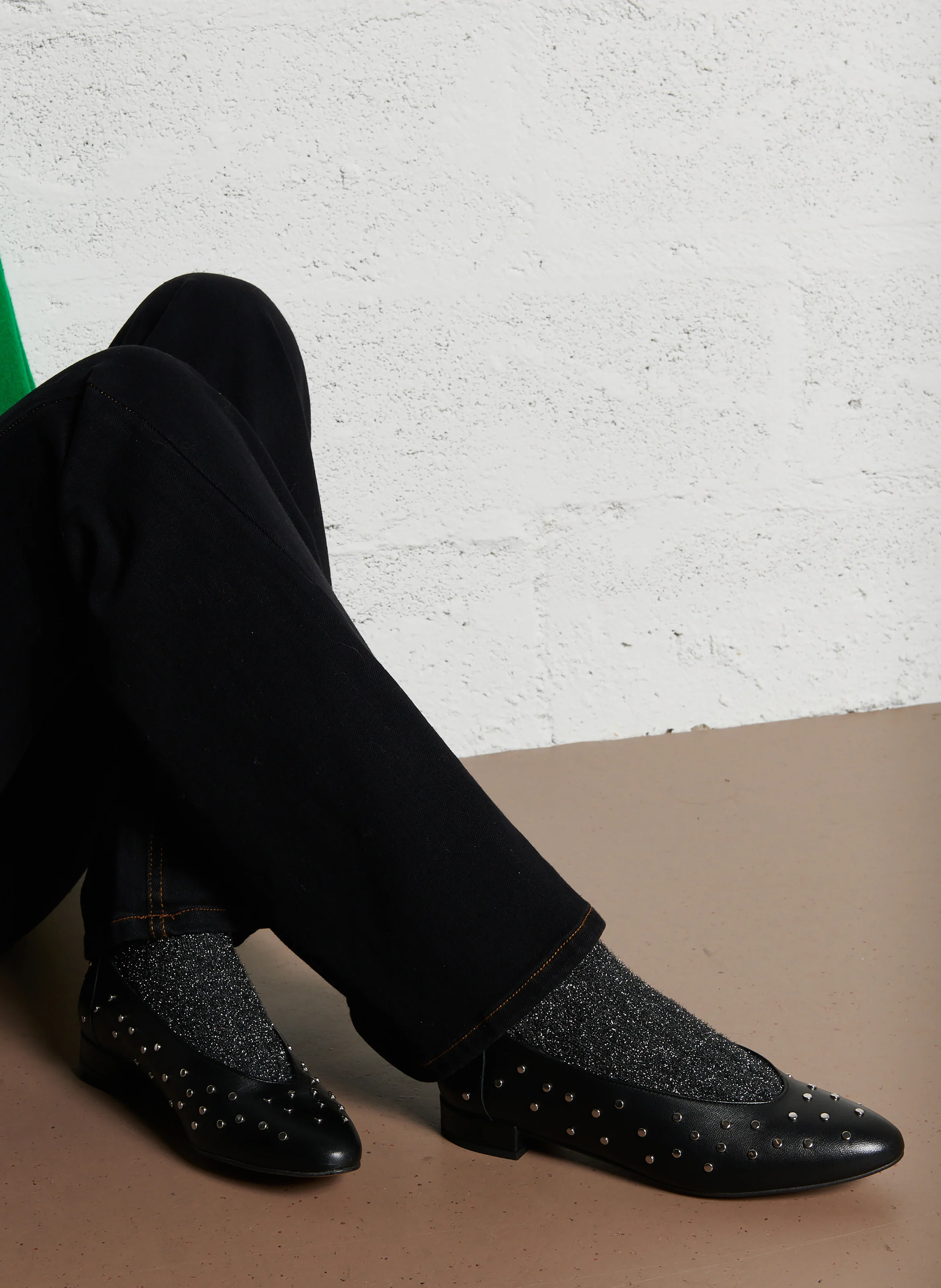 CAMILA CLOUS - Ballerines en cuir | Noir