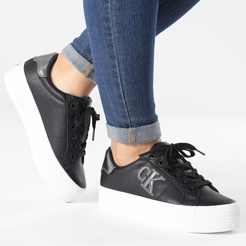Baskets Femme Vulcanized Flatform 0763 Black Silver