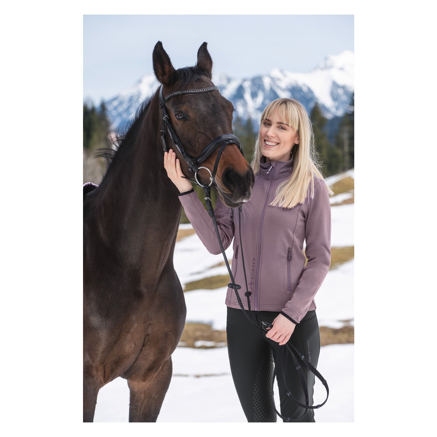 black forest Softshell Grip-Vollbesatz-Reithose  - black
