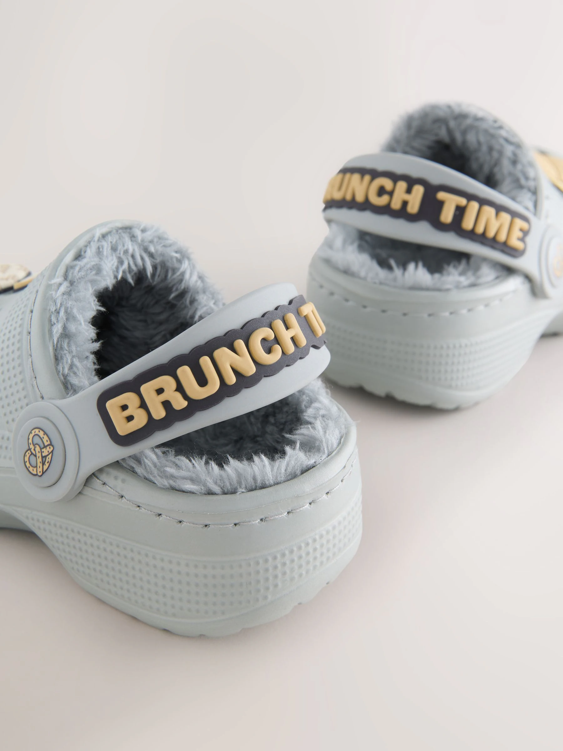 Grey Brunch - Warme gevoerde pantoffelklompen