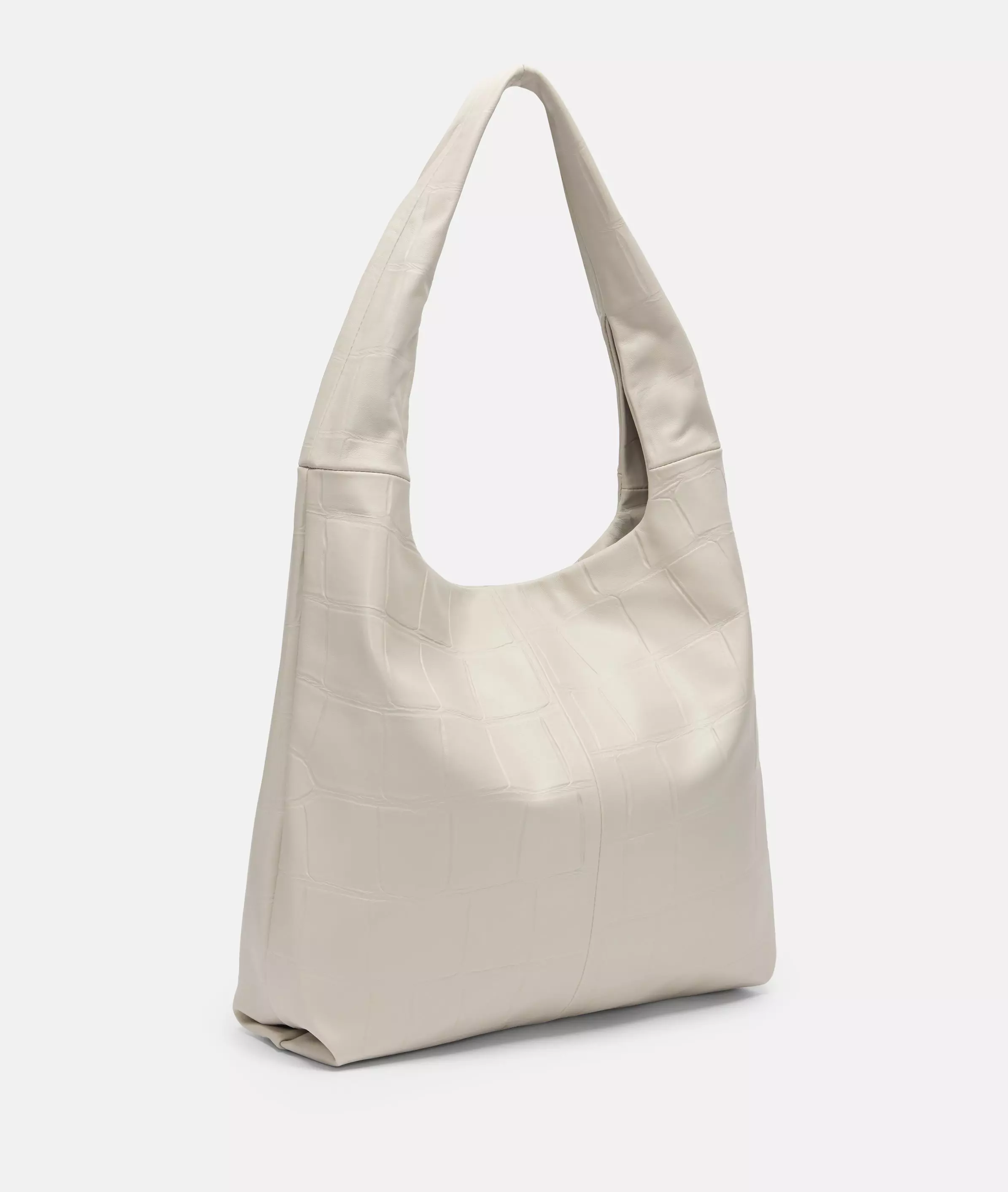 Crocodile Mira Hobo L Large hobo bag with crocodile embossing