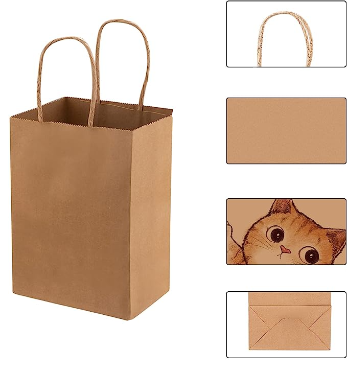 (20er Set) 33x26cm Kraftpapier Tüten Geschenktasche Candy Gift Bags Papiertüten - Braun