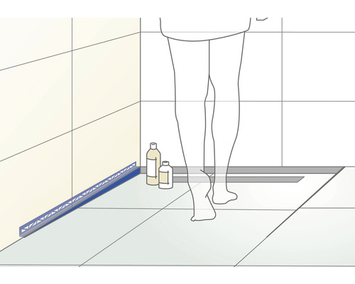 Wandaansluithellingswig Dural Shower-GK GKWL links lengte 148 cm hoogte 10 mm
