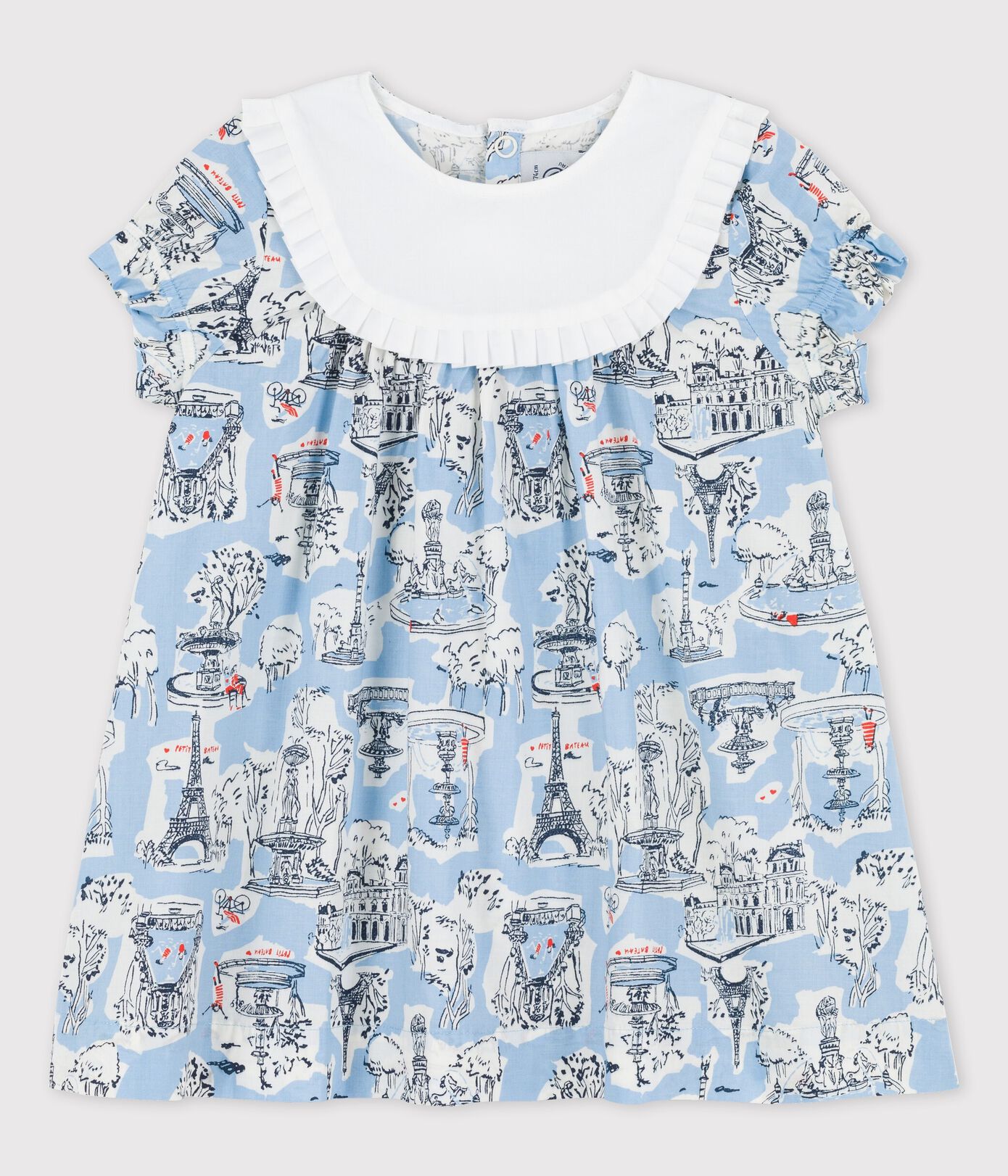 Robe imprimée Paris en popeline bébé