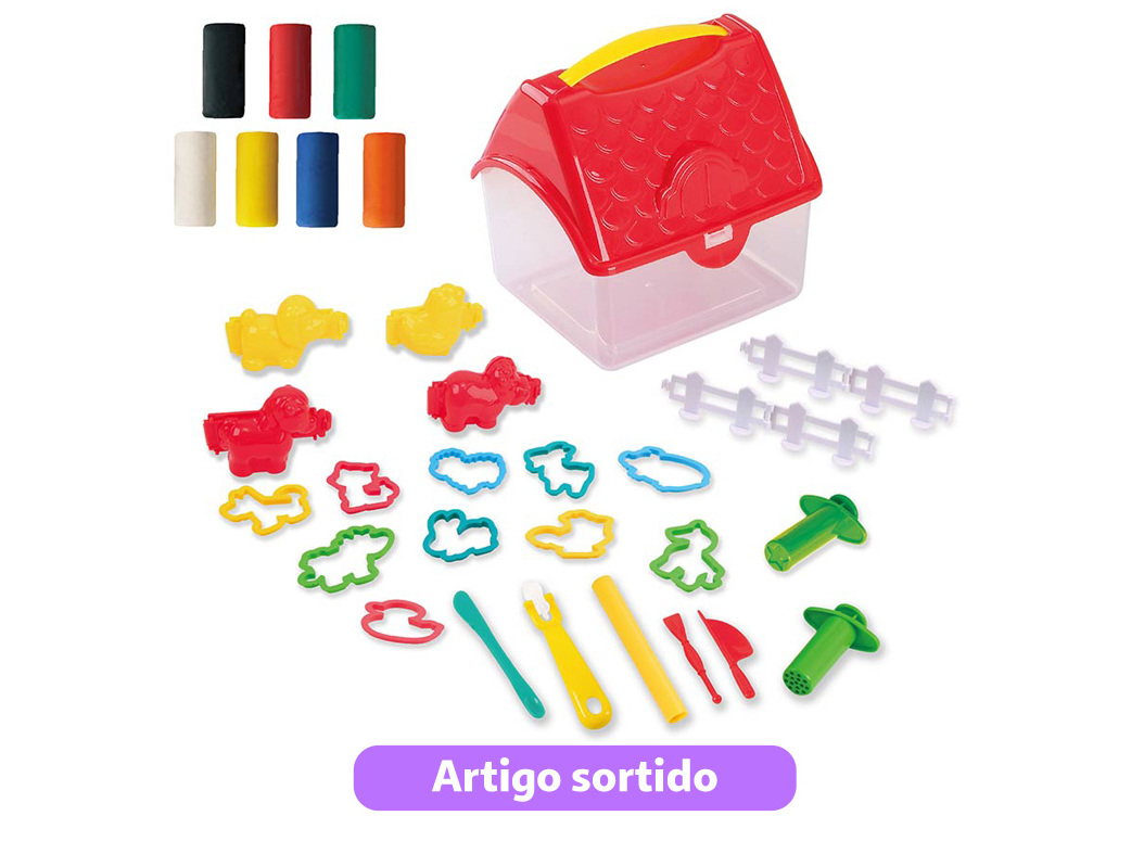 CASINHA COM PLASTICINA NATURAL ONE TWO FUN MODELOS SORTIDOS