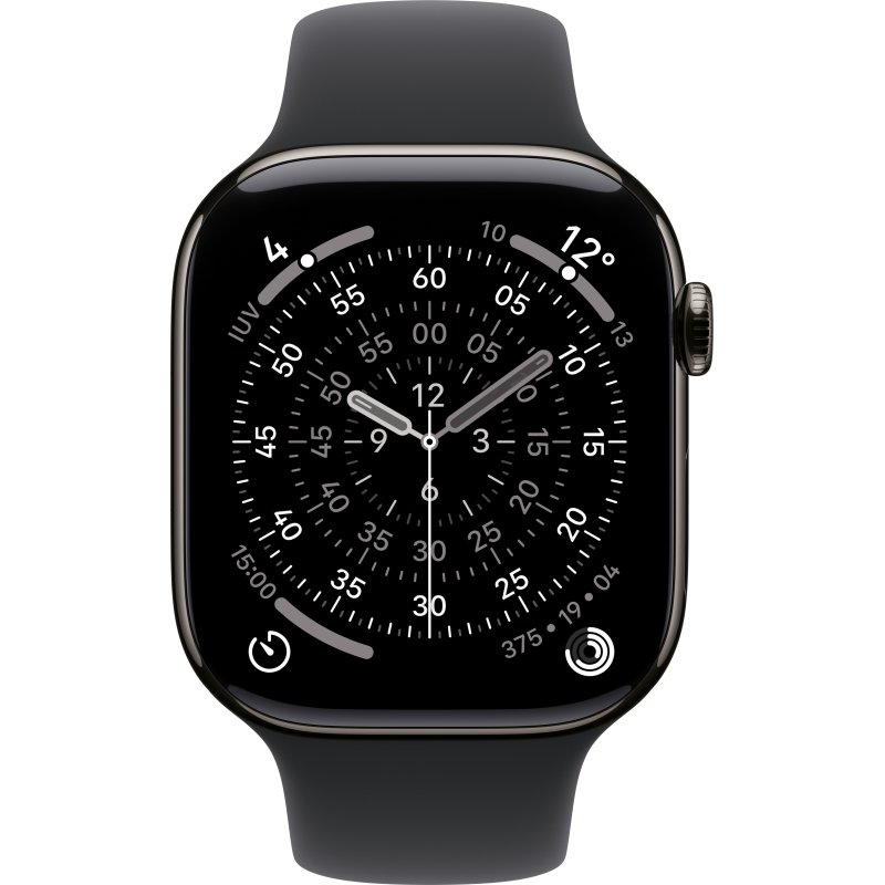 Apple watch Apple Watch Series 11 GPS + Cellular 46mm Boitier en Titane Ardoise avec Bracelet Sport Noir - M/L