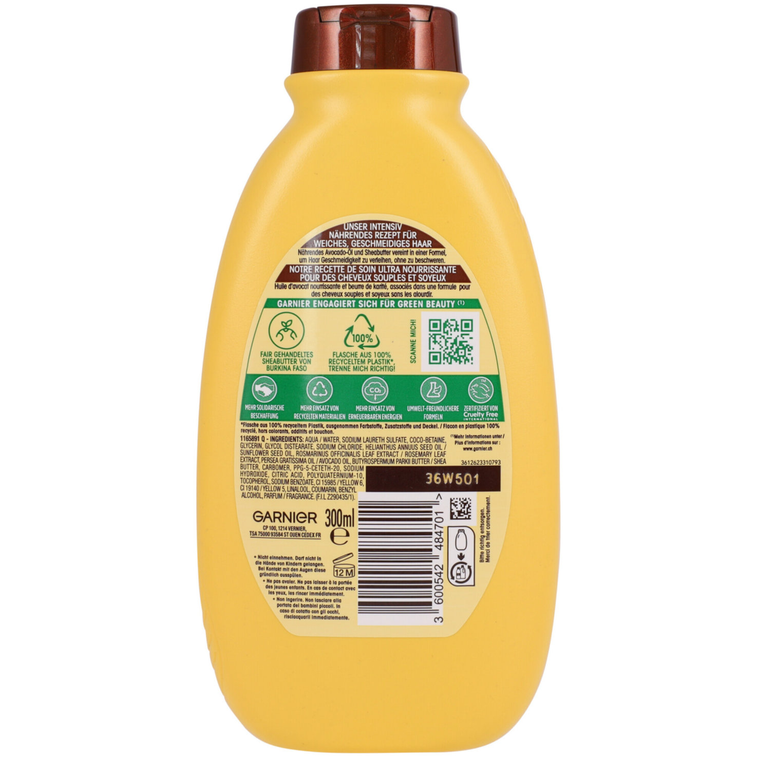 Garnier Ultra Doux Shampoo mit Avocado-Öl und Sheabutter, für sehr trockenes, widerspenstiges Haar