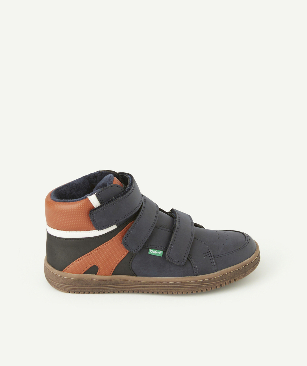 KICKERSBASKETS HAUTES LOHAN GARÇON NOIR CAMEL MARINE