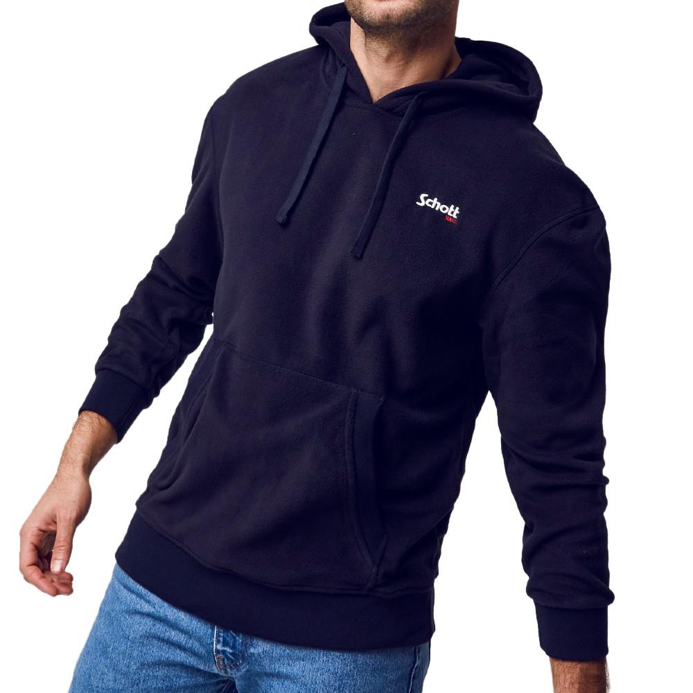 Schott Sweat à capuche Marine Homme Schott Micro Polar