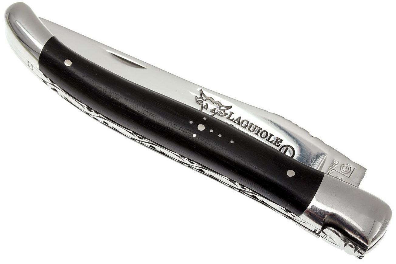 Laguiole en Aubrac HP 12cm ebbenhout handgevijld L0212EBH-FSI1