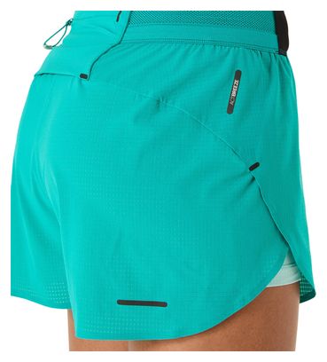 Short splité Asics Metarun Bleu Femme