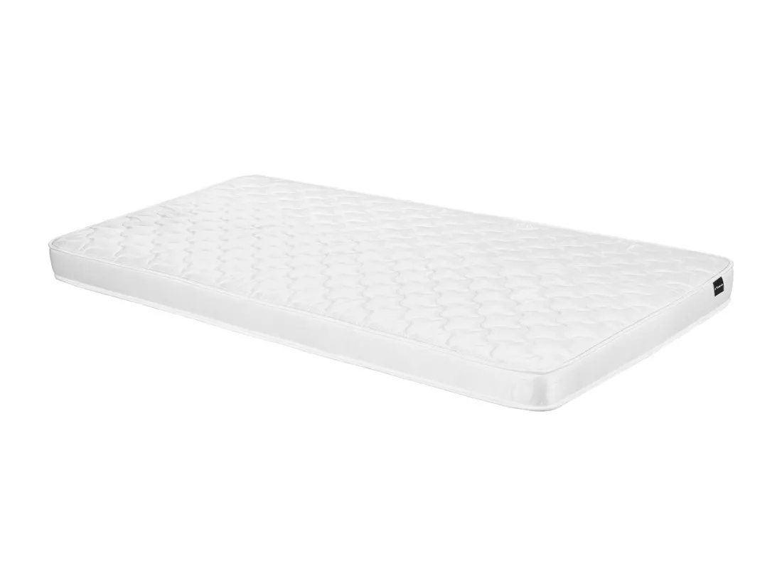 Lit tipi 90 x 190 cm avec tiroirs - Pin et MDF - Coloris : Blanc et naturel + Matelas - LUANCO