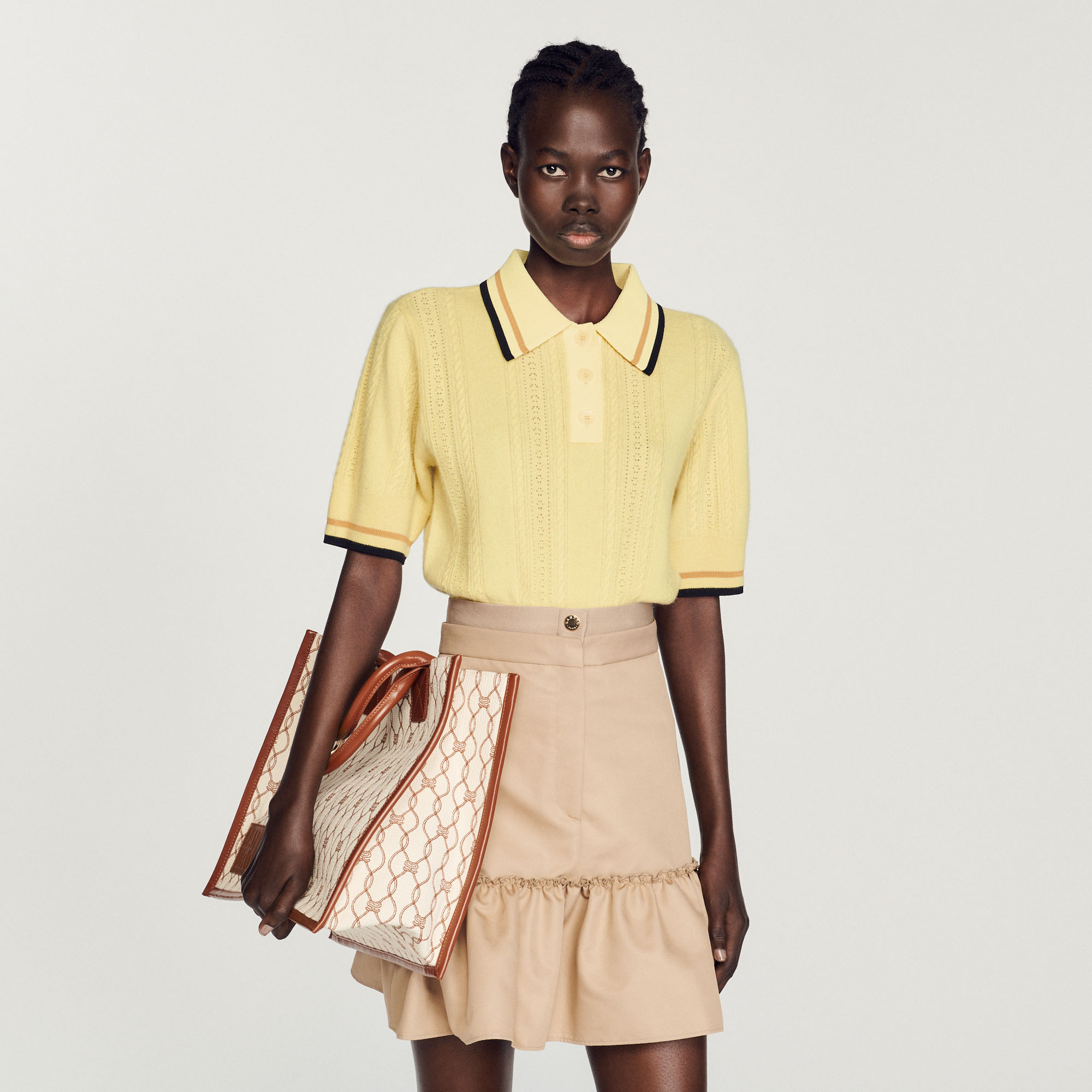 Pull polo en maille