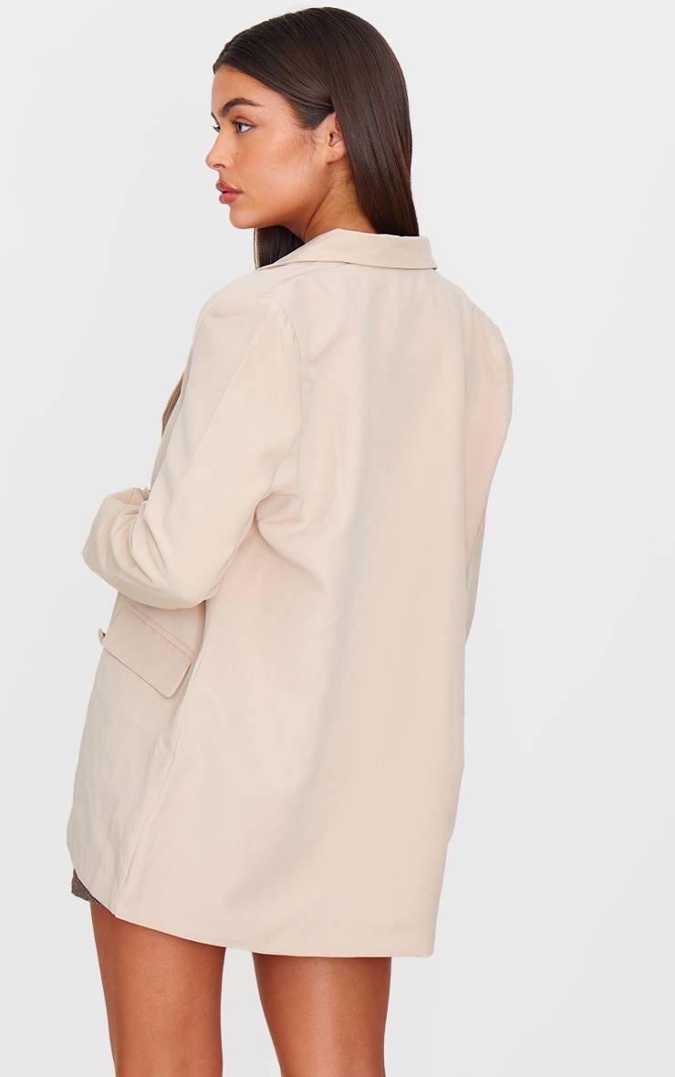 Gris Pierre Blazer Oversize À Double Boutonnage Avec Boutons Recouverts