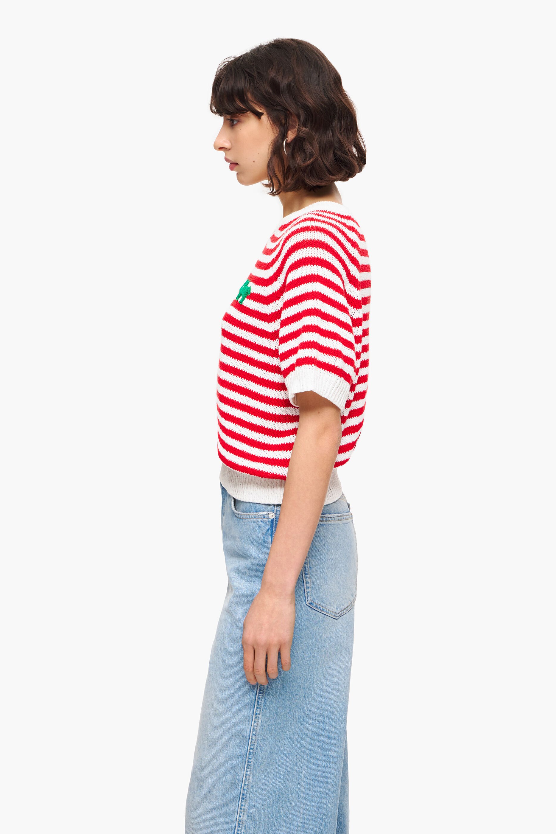 Camisa listrada vermelha