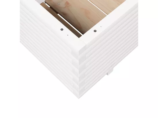 Jardinière bac lit surélevé bois blanche 110 x 60 x 49.5 cm 02_0037378