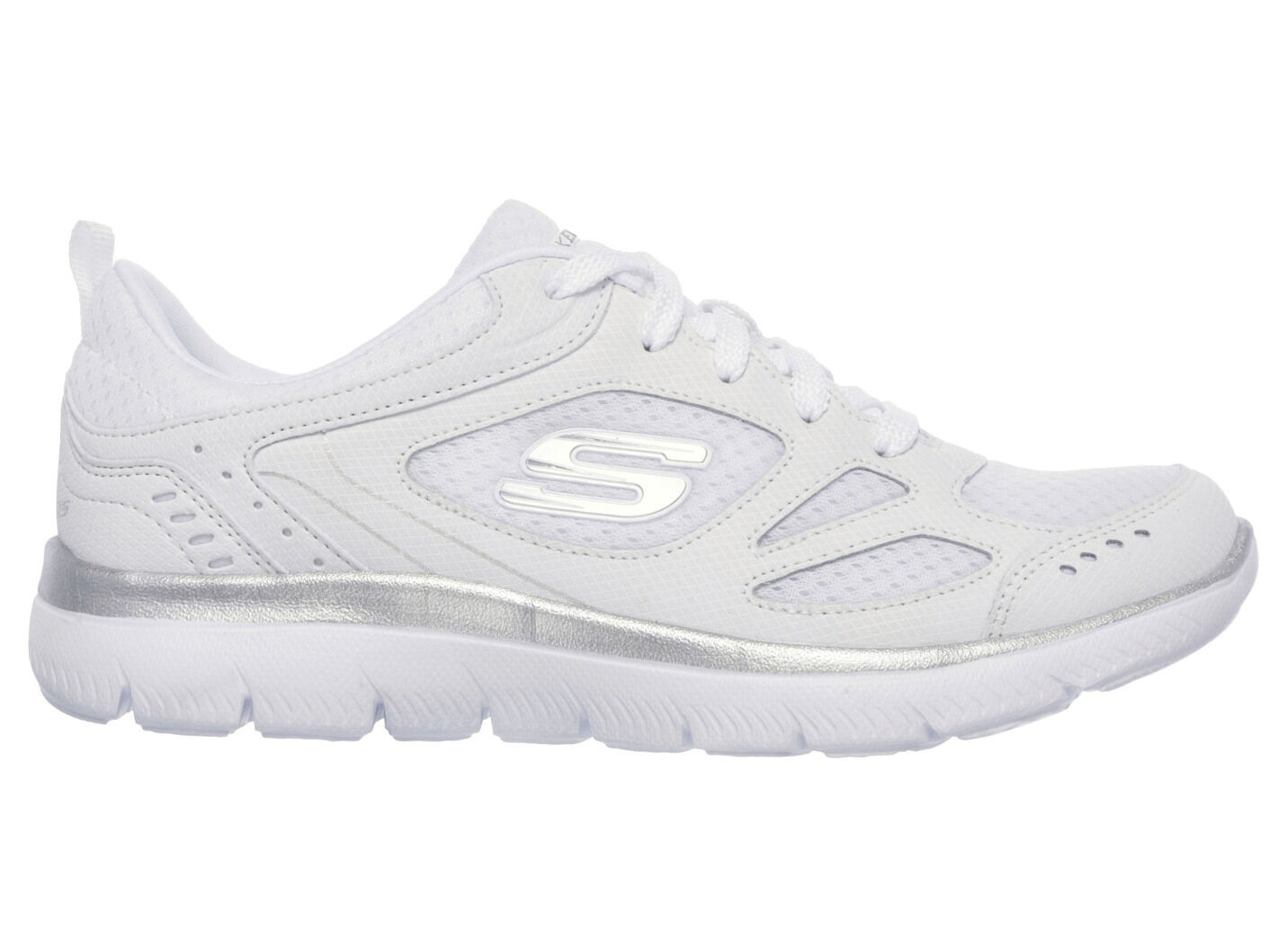 SKECHERS, sportliche Damen-Sneaker, mit Nappaleder-Besätzen