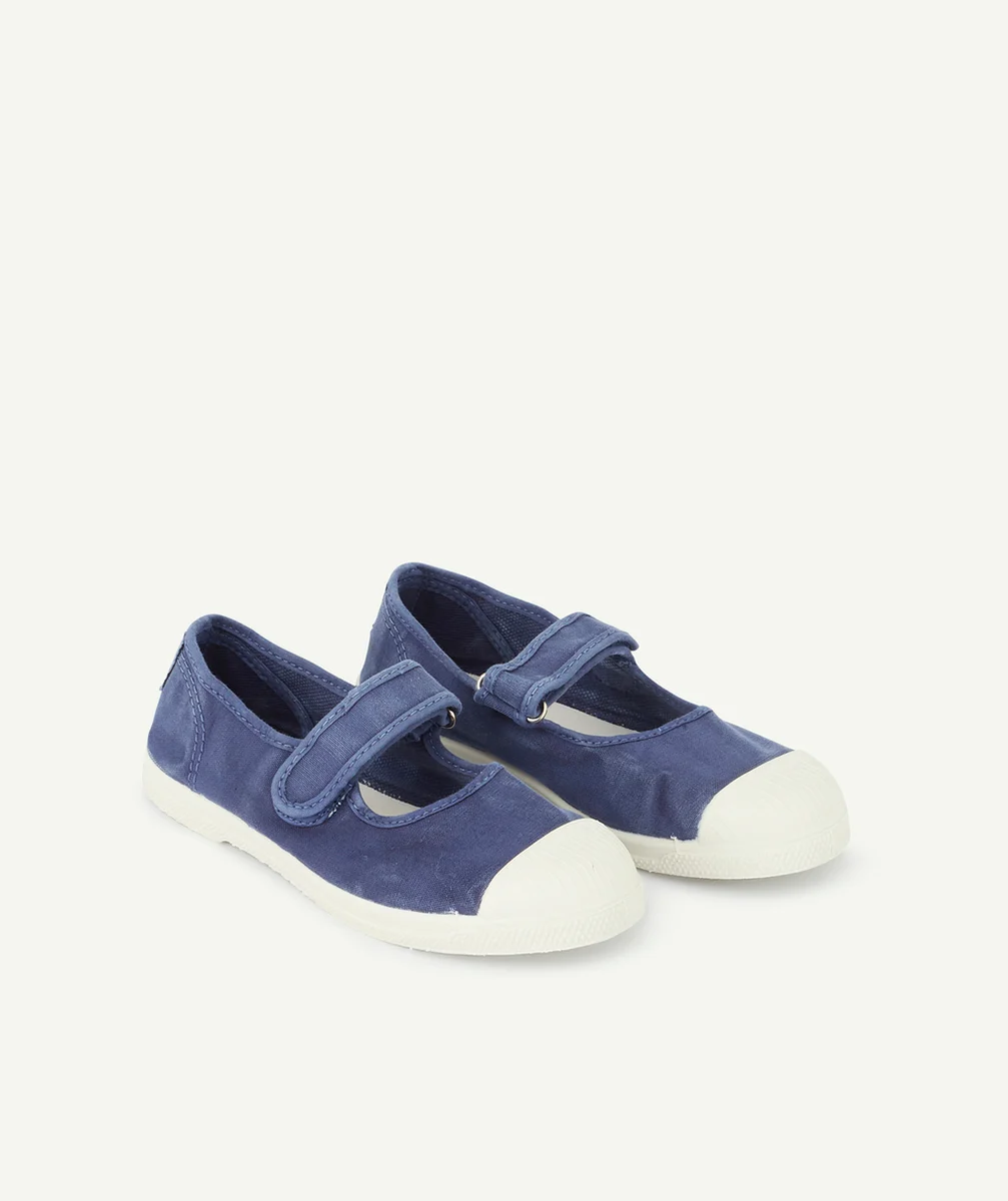 NATURAL WORLDBALLERINES BLEU MARINE EN TOILE FILLE