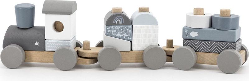 Label - Blauw - Houten Speelgoed Trein