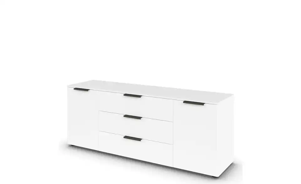 Sideboard Weiß Weiß Front: Dekor, Oberboden: Dekor Graphit