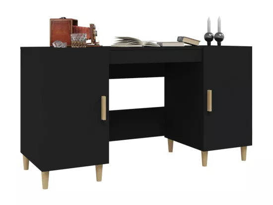 Bureau Noir 140x50x75 cm Bois d'ingénierie
