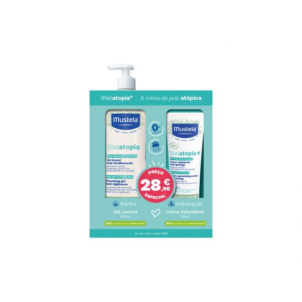 Mustela Stelatopia Gel Lavante 500ml   Creme Relipidante 150ml