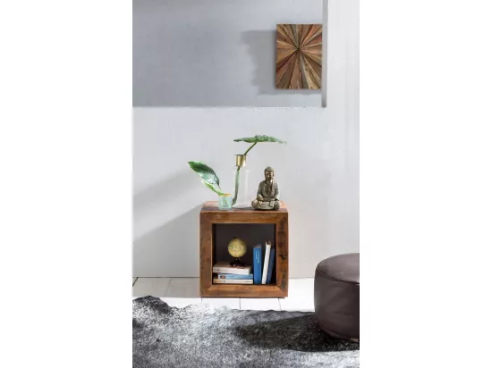 Étagère Debout Bois Massif 45x45x35cm Étagère Cube Table d'appoint Carré