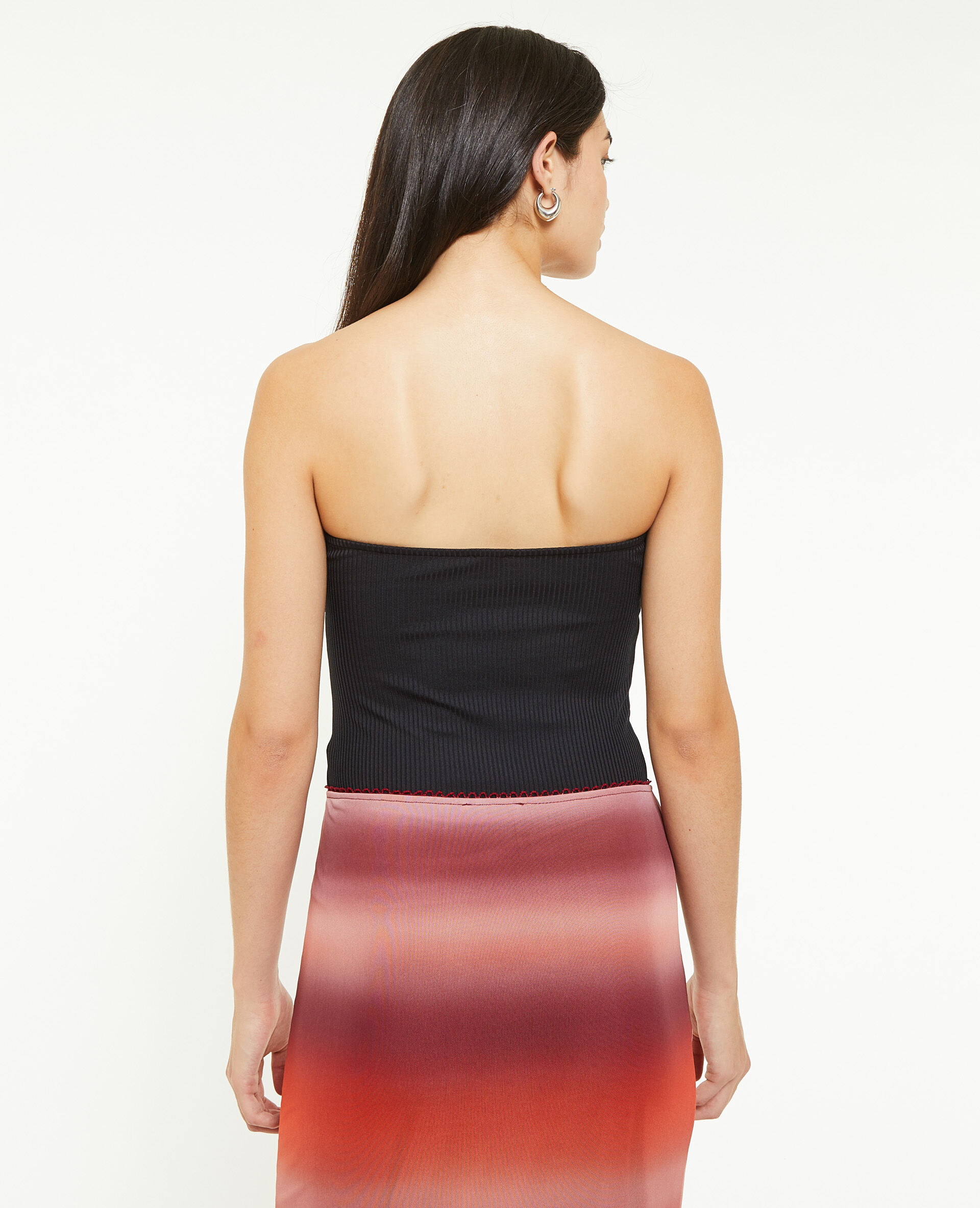 Top bustier effet twisté devant - Noir