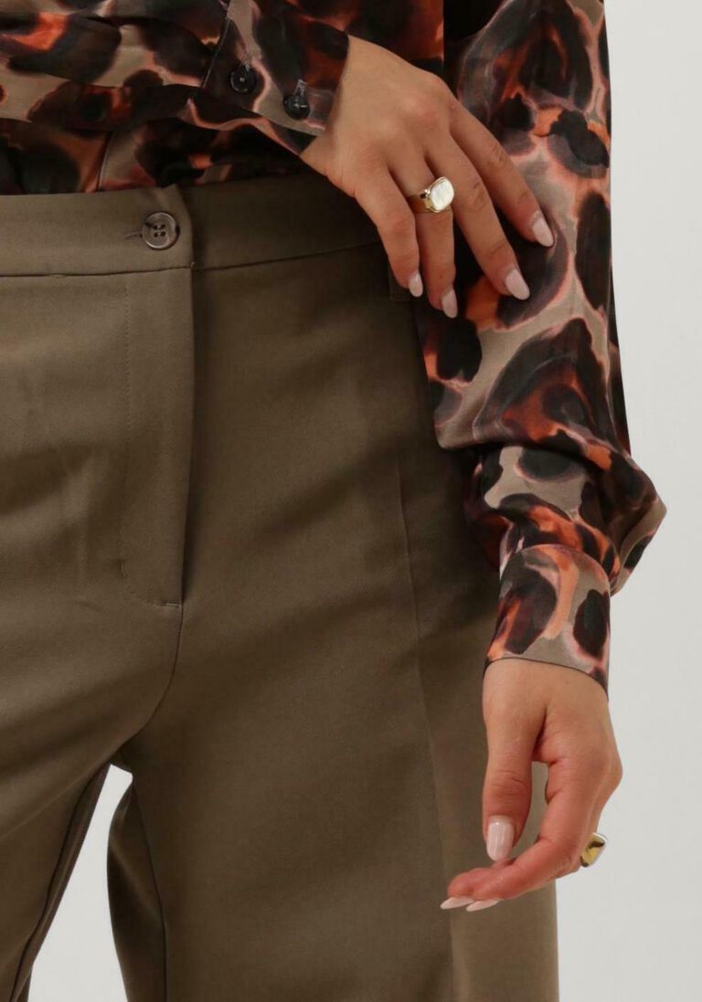 SUMMUM donkergroene summum wijde broek trousers wide legs foam uni