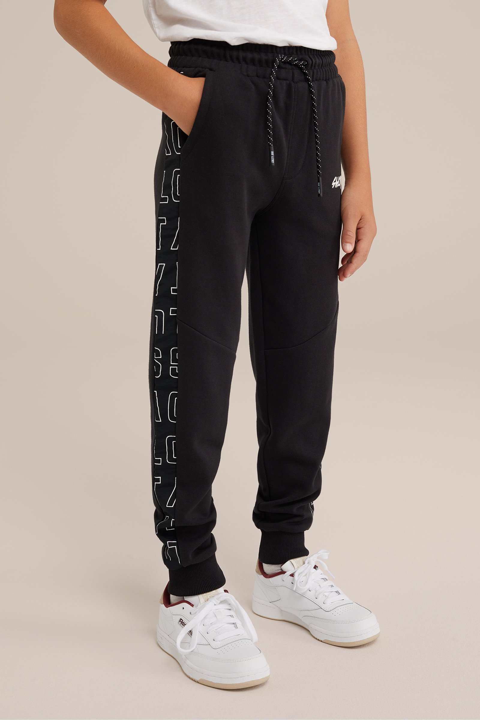 Jongens joggingbroek met tapedetail Salty Dog Zwart