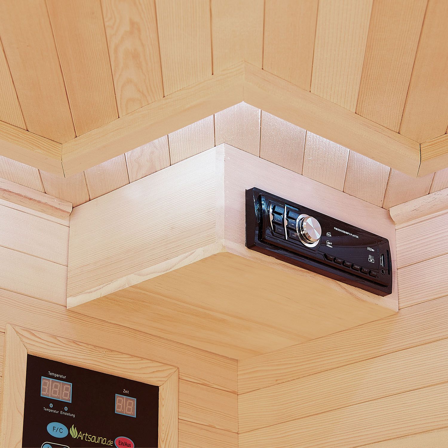 Infrarotkabine Nyborg E150K – Infrarotsauna 4 Personen –LED-Farblicht, 7 Keramik-, 1 Flächenstrahler