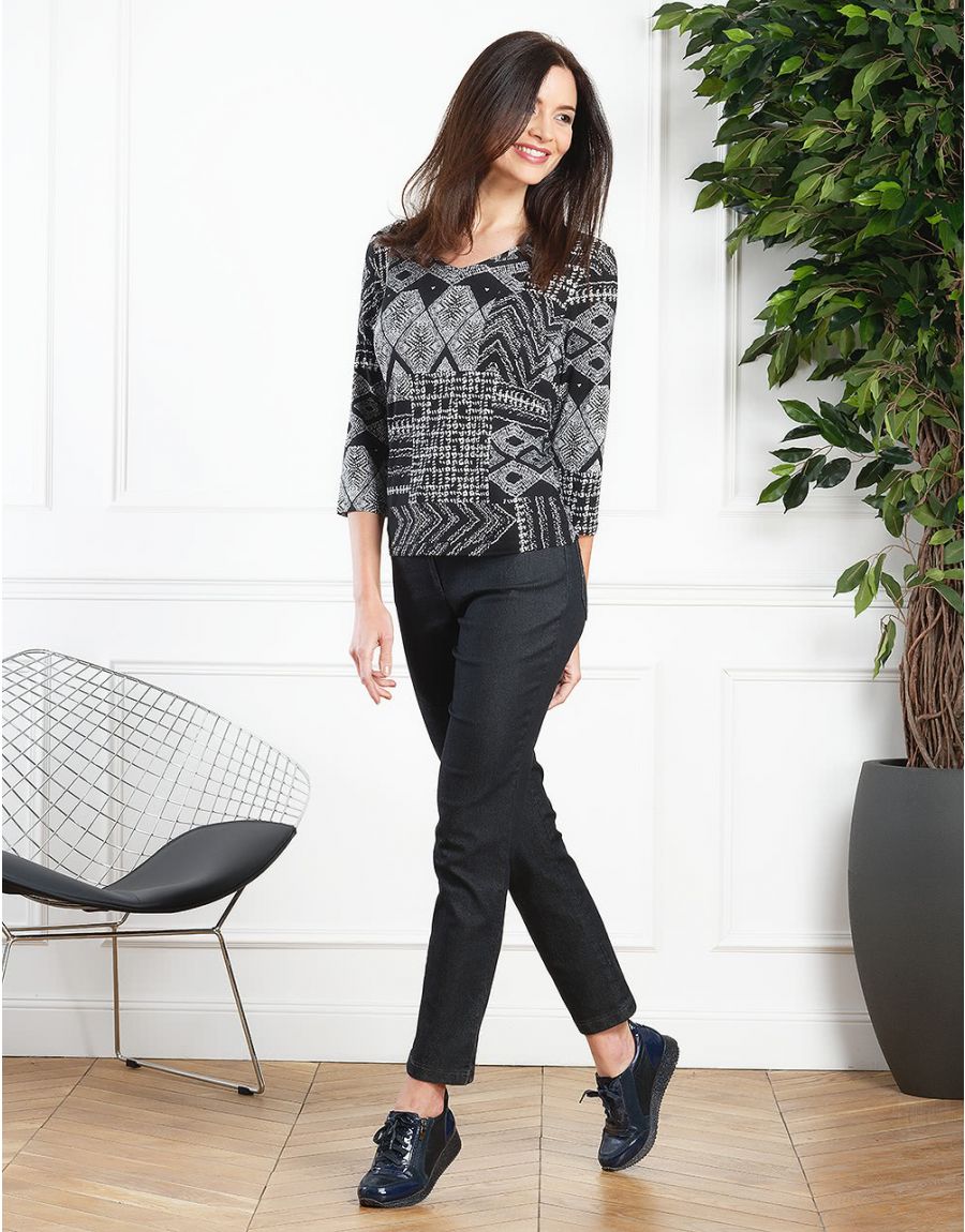 T-shirt patchwork col V