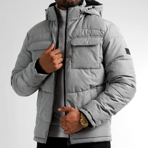 Doudoune Capuche Brady Gris Chiné