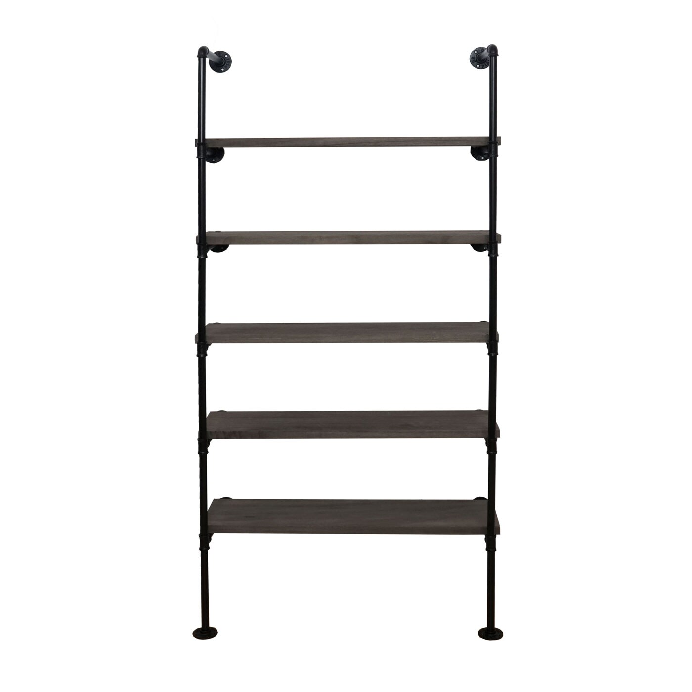 Standregal MCW-C45, Wohnregal Bücherregal Ablageregal, Industriedesign Holz Metall, 165x80x28cm ~ grau-braun