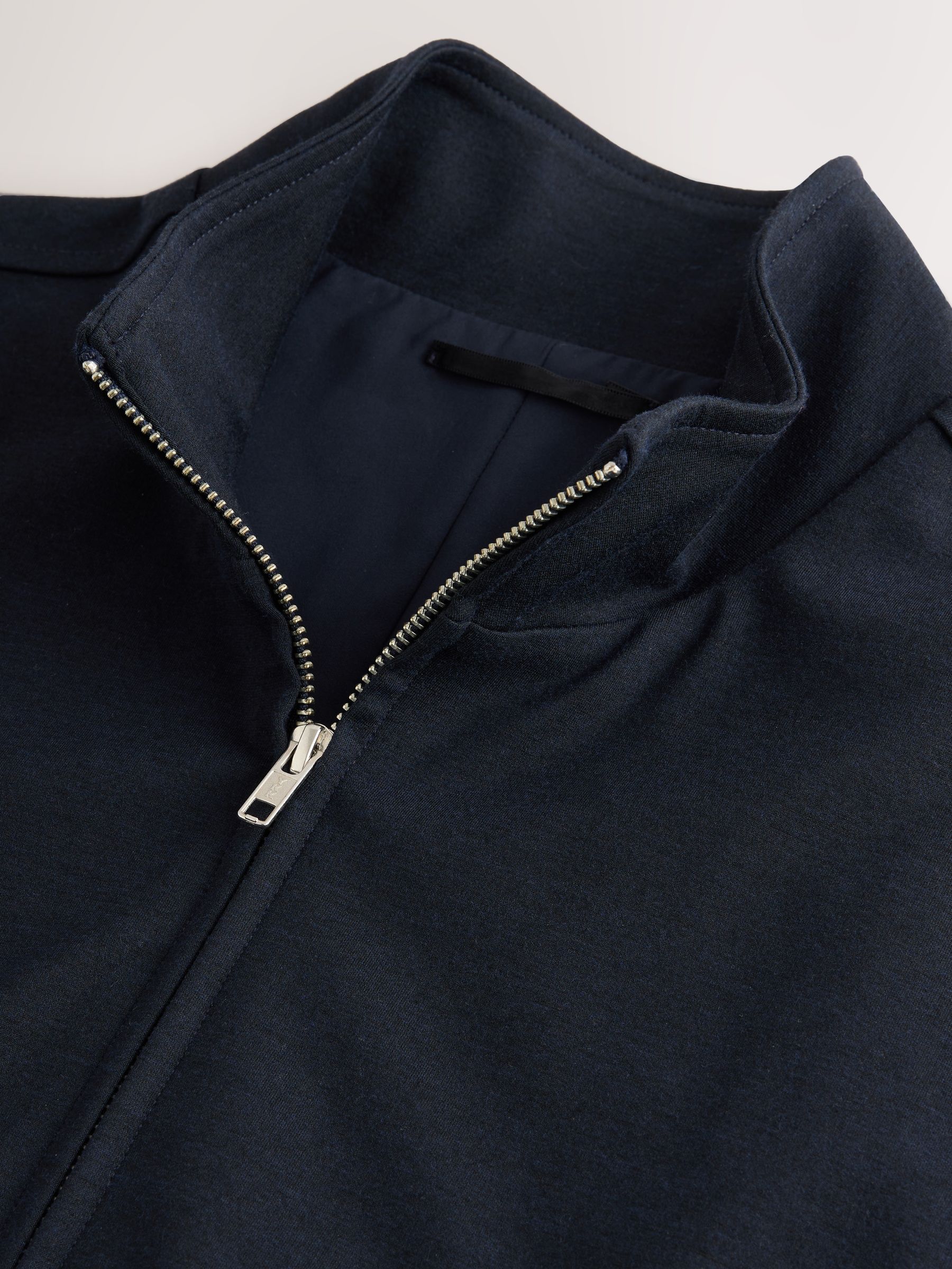 Donkerblauw - Premium Smart Funnel Neck Zip Through With Wool