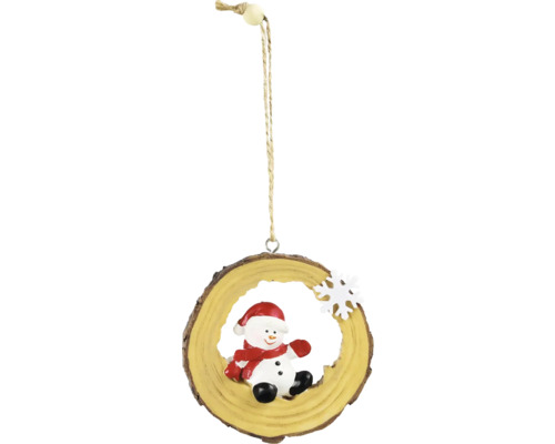 Kerstdecoratie hanger sneeuwpop natuurlijk