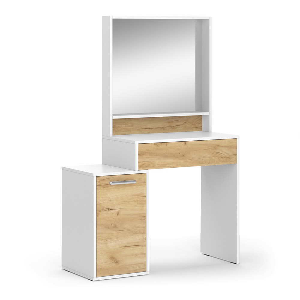 Vicco Schminktisch Altea mit Spiegel 95 x 145 cm Weiß-Eiche Frisiertisch modern