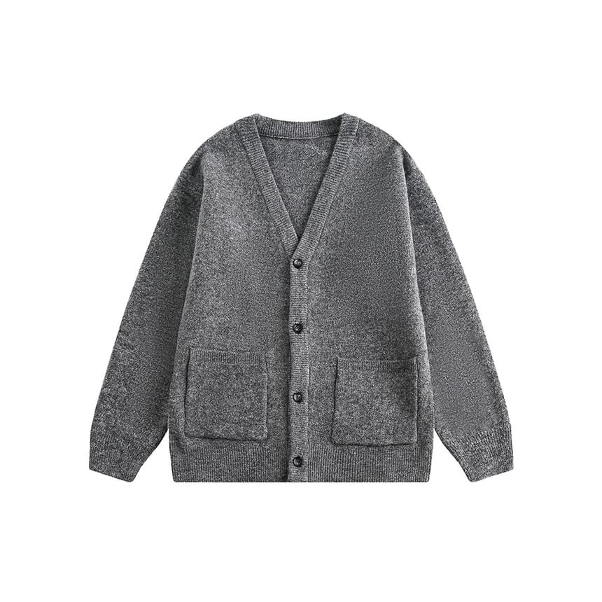 ROOSE - V-hals effen vest met knoopjes