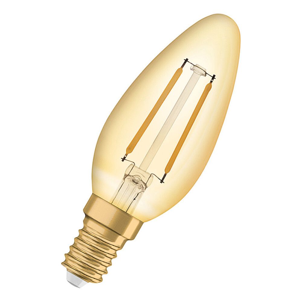 LYSPÆRE OSRAM VINTAGE 1906 LED KRON GULL 824 E14 2,5W