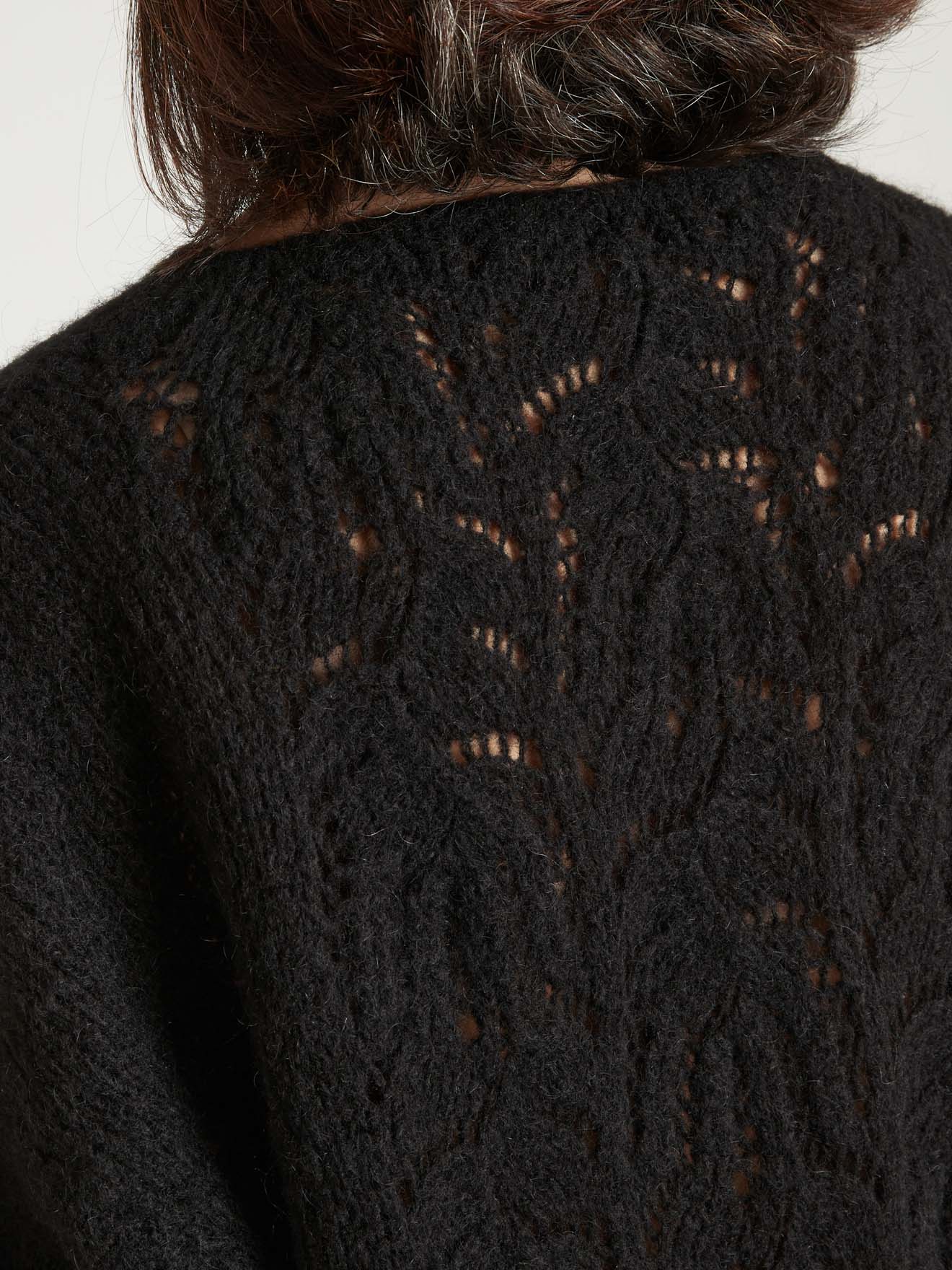 Pull col V avec mohair et laine