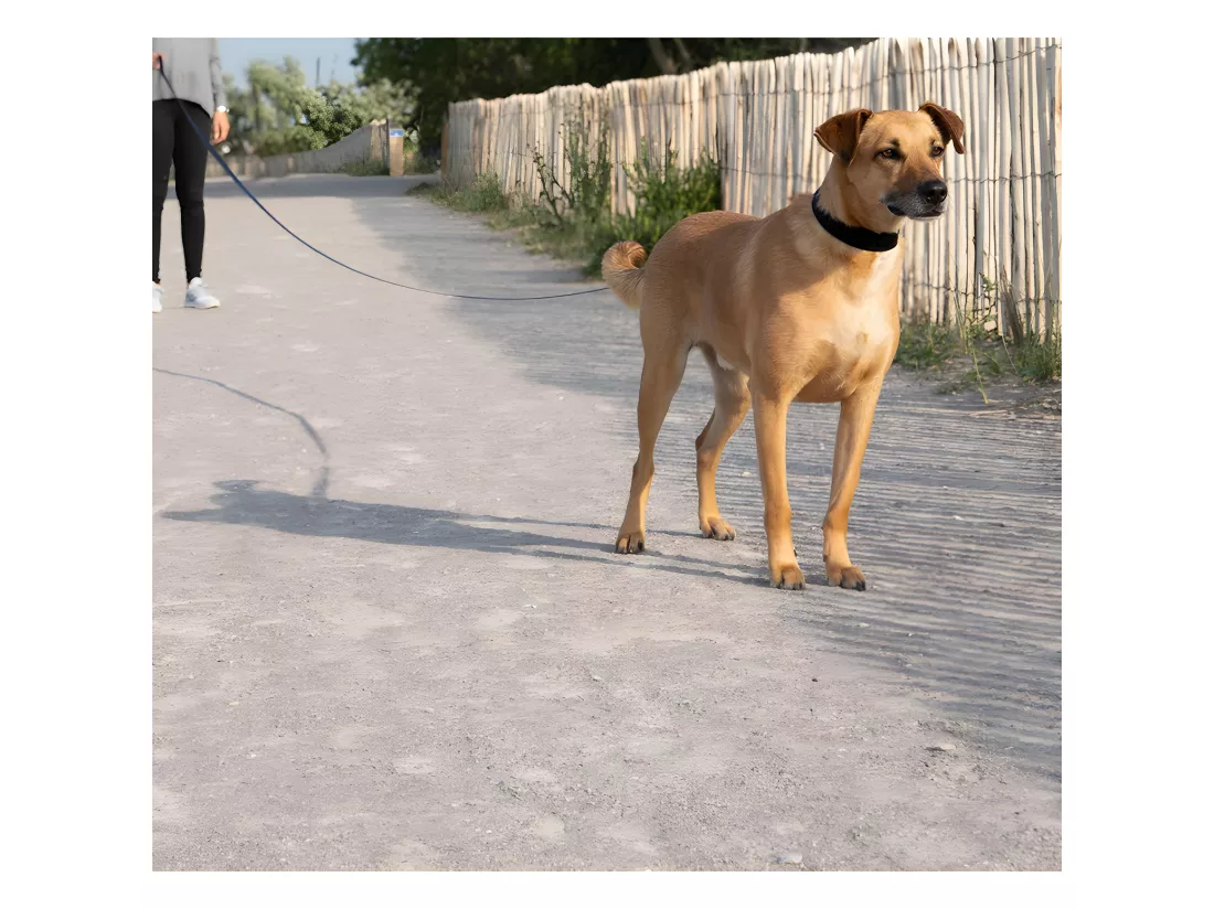 Laisse à pister pour chien en polyester - Noir - l 2 cm x L 9 m