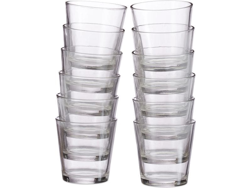 relaxdays Teelichthalter 12 Stück, Transparent Teelichtgläser