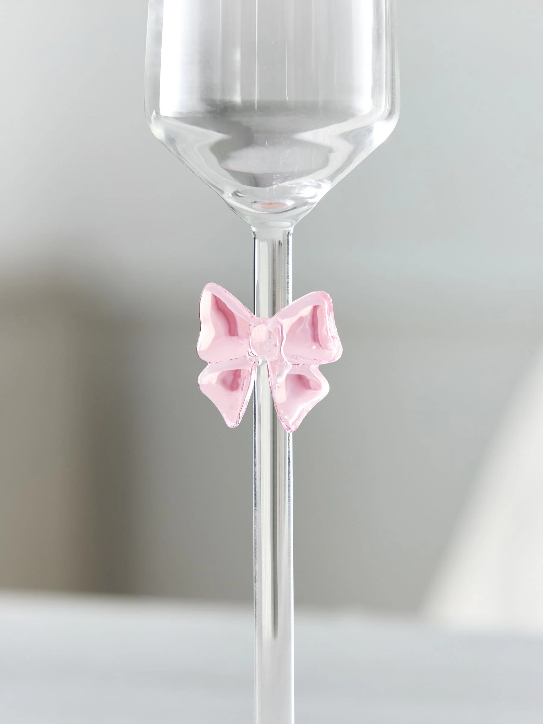 Set of 2 Bow Stem Champagne Flutes