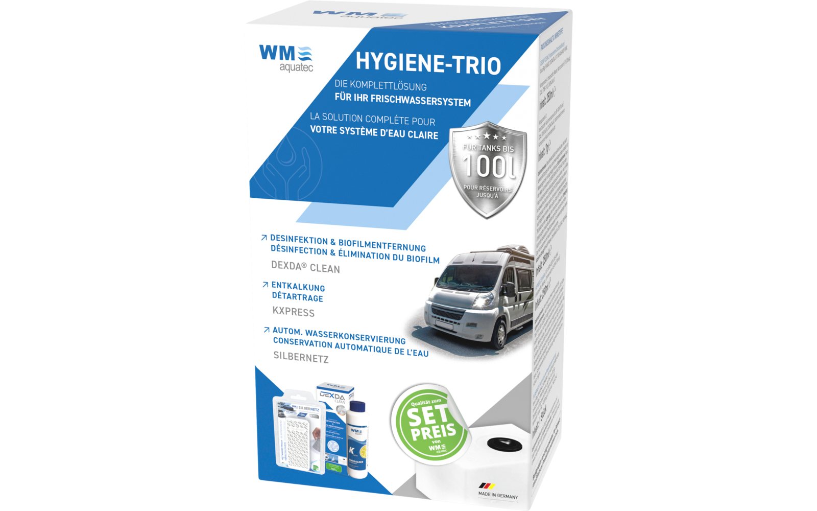 WM aquatec Hygiene-Trio Wasserhygiene Komplettset 60 Liter