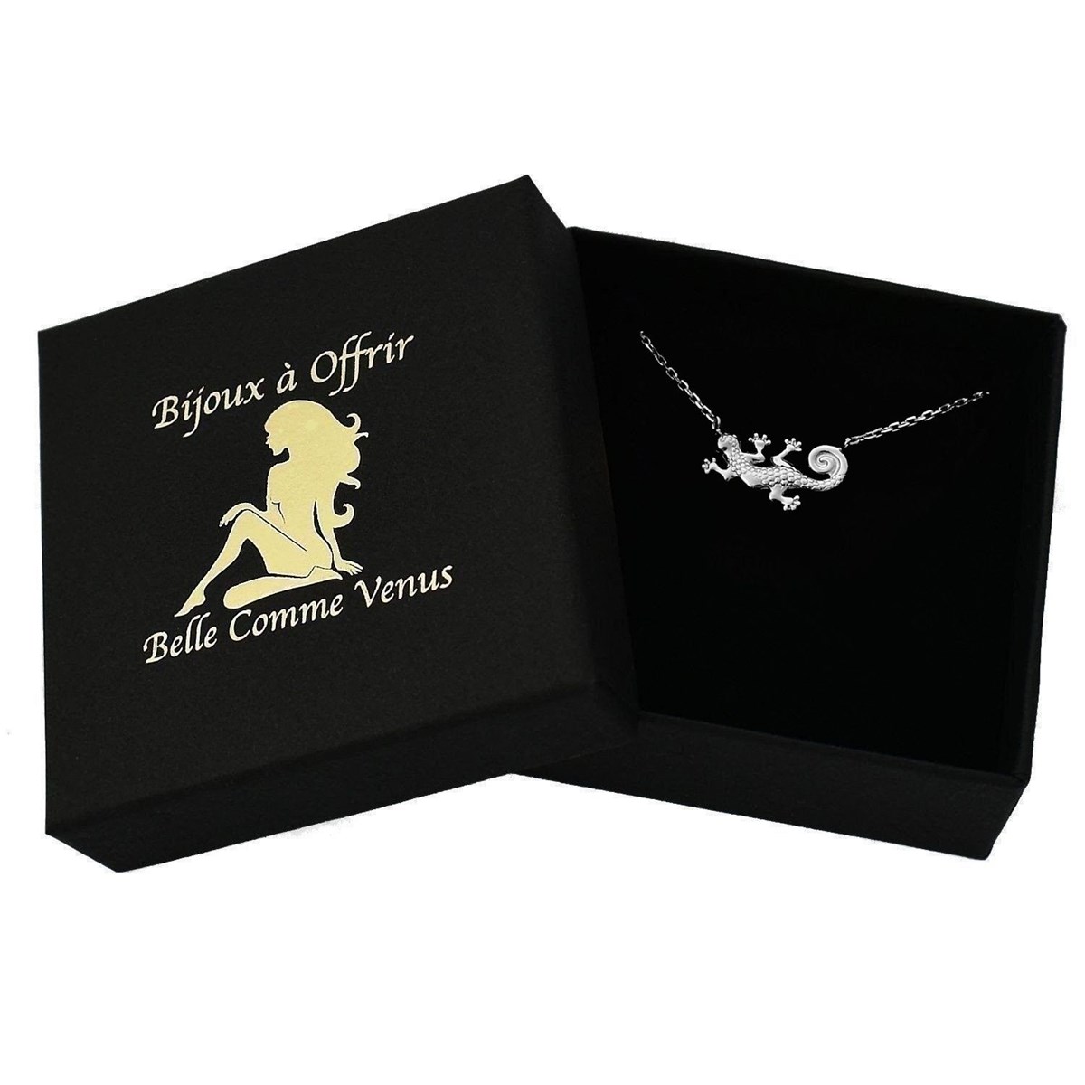 Collier salamandre Argent 925 Rhodié