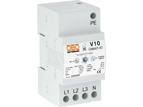 Overspændingsafleder V10 Compact-AS 255V med akustisk signal (5093391)