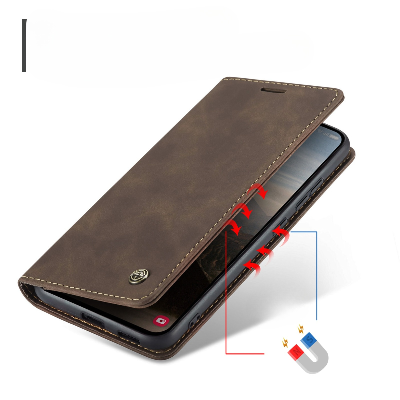 Samsung Galaxy S25 FE Leder Tasche Flip Wallet Etui mit Kartenfächern - Braun