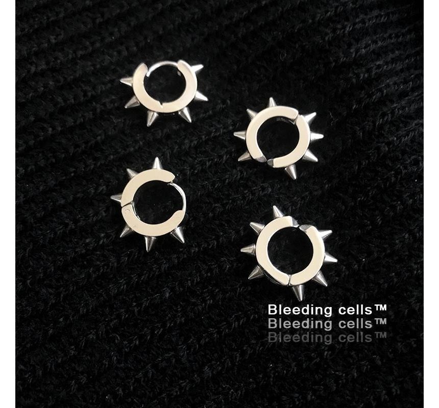 Malnia Home - Punk RVS Stud Hoop Oorbel / Clip-On Oorbel